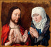 Christ-Gemälde, das seiner Mutter die Wunden der Nägel in seinen Händen zeigt - Albrecht Bouts — Ansicht des Kunstwerks