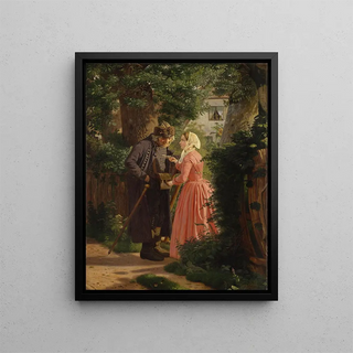 Christen Dalsgaard - En ung pige beder landsbyens gamle postbud besrge et brev.webp