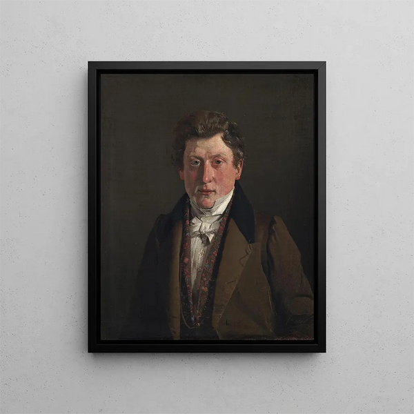 Portrait des Cousins und Schwagers des Künstlers, des Lebensmittelhändlers Christian Petersen - Christen Købke — gerahmtes Bild an der Wand