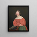 Portrait der Schwester des Künstlers Cecilie Margrethe Petersen geborene Købke - Christen Købke — gerahmtes Bild an der Wand