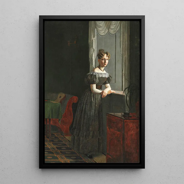 Portrait der Schwester des Künstlers Conradine Købke - Christen Købke — gerahmtes Bild an der Wand