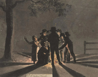 Christiaan Andriessen - Children clustered around a Saint Martins bonfire.webp