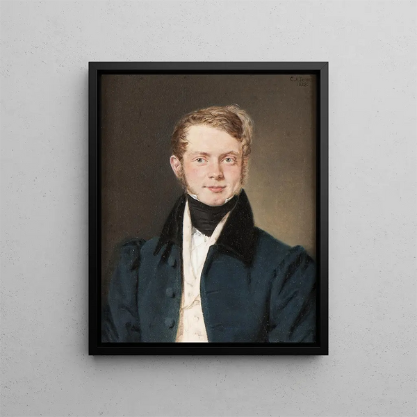 Portrait eines Mannes - Christian Albrecht Jensen — gerahmtes Bild an der Wand
