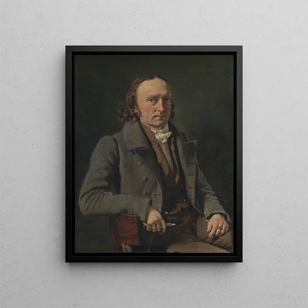 Selbstporträt - Christian Albrecht Jensen — gerahmtes Bild an der Wand