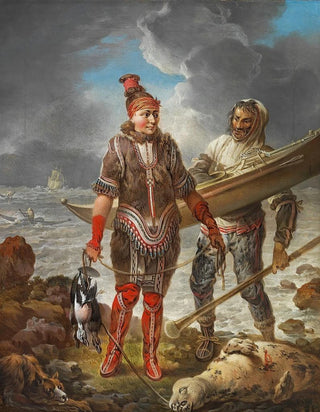 Christian August Lorentzen - En Grnlandsk Fisker og Fiskerinde efter Naturen.webp