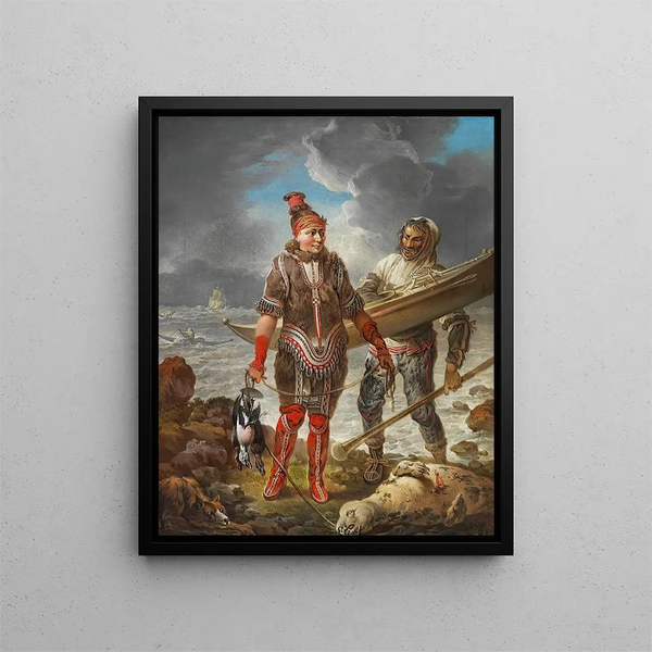 Ein grünerlandischer Fischer und eine Fischerin nach der Natur - Christian August Lorentzen — gerahmtes Bild an der Wand