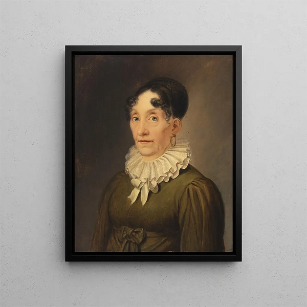 Portrait einer Frau mit Ring und Kette Pfeife - Christian August Lorentzen — gerahmtes Bild an der Wand