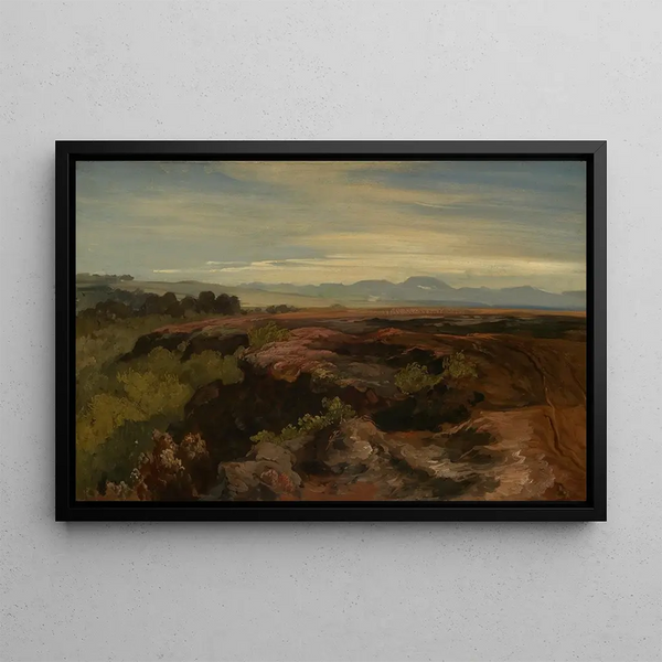Christian Ernst Morgenstern - Oberbayerische Landschaft mit Blick auf eine Bergkette.webp