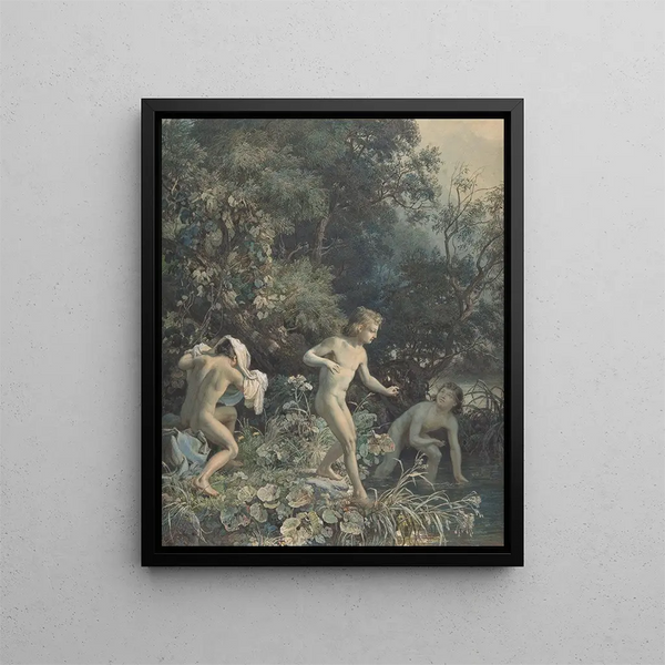 Christian Friedrich Gille - Riverside with Three Bathing Boys.webp