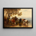 Landschaft mit Bauern und Vieh - Christian Friedrich Mali — gerahmtes Bild an der Wand