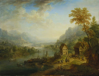Christian Georg Schtz the elder - Landscape with River.webp