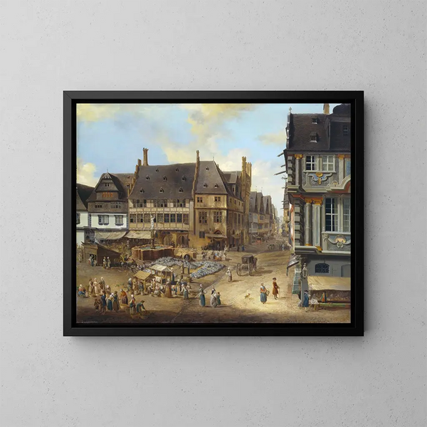Der Liebfrauenberg in Frankfurt - Christian Georg Schütz der Ältere — gerahmtes Bild an der Wand