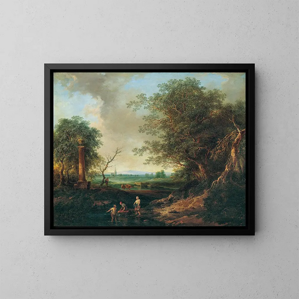 Landschaft mit Sule - Christian Hilfgott Brand — gerahmtes Bild an der Wand