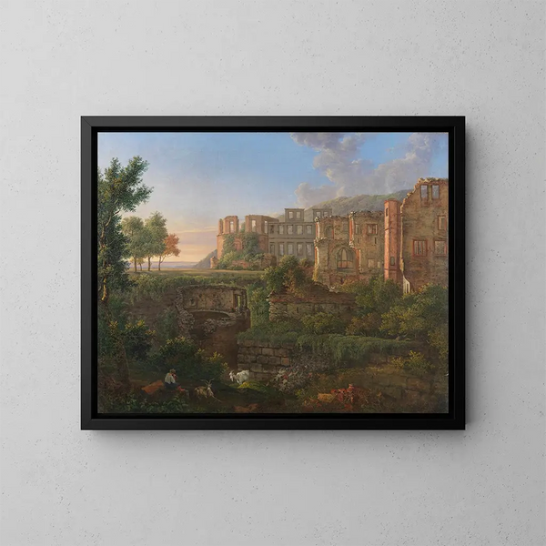 Ansicht des Heidelberger Schlosses - Christian Philipp Koester — gerahmtes Bild an der Wand