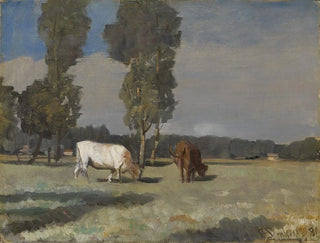 Französisches Landschaftsgemälde mit Vieh - Christian Skredsvig — Ansicht des Kunstwerks
