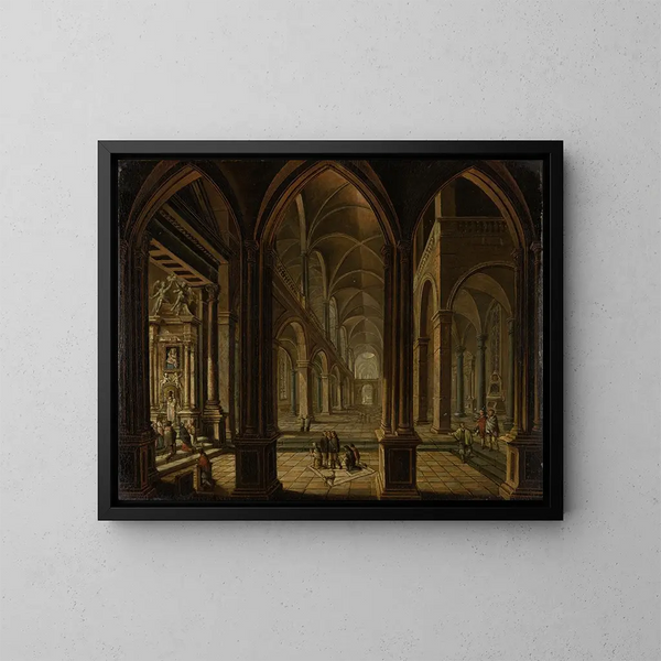Innenansicht einer Kirche - Christian Stöcklin — gerahmtes Bild an der Wand