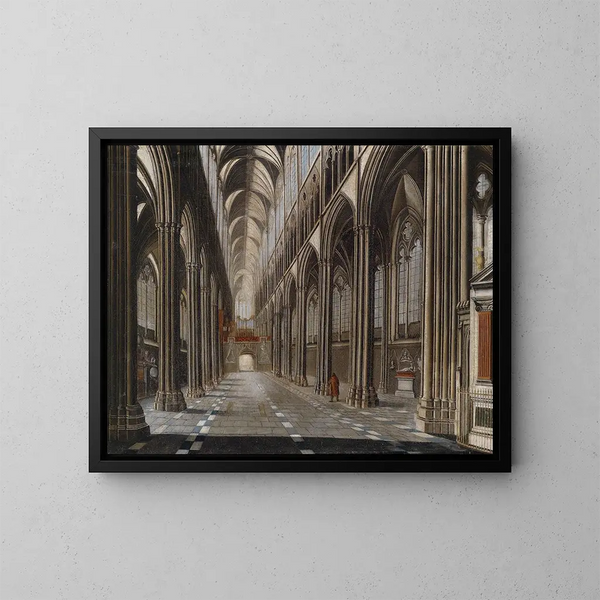 Gothic church interior Gemälde - Christian Stöcklin — gerahmtes Bild an der Wand
