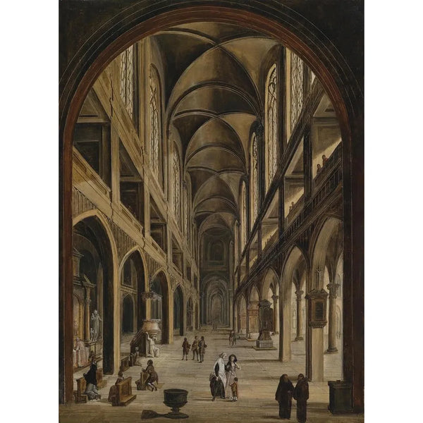 Innenansicht einer Kirche - Christian Stöcklin — gerahmtes Bild an der Wand