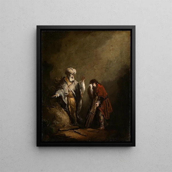 Der Opferung Abrahams - Christian Wilhelm Ernst Dietrich — gerahmtes Bild an der Wand