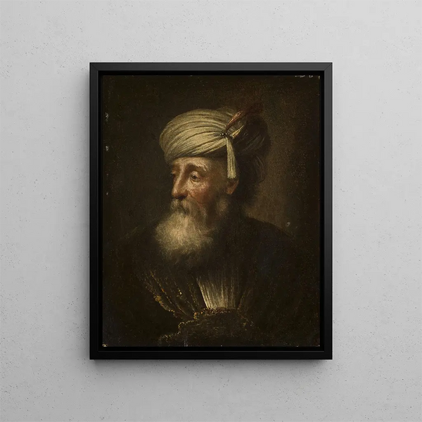 Portrait eines alten Mannes (Kasuskonflikt) - Christian Wilhelm Ernst Dietrich — gerahmtes Bild an der Wand