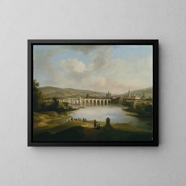 Ansicht einer Stadt - Christian Wilhelm Ernst Dietrich — gerahmtes Bild an der Wand