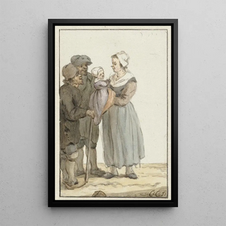 Christina Chalon - Vrouw met kind bij twee mannen.webp