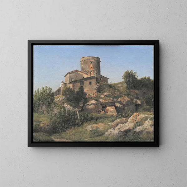eines Gebäudes in der Nähe von Tor di Quinto, in der Umgebung von Rom - Christoffer Wilhelm Eckersberg — gerahmtes Bild an der Wand