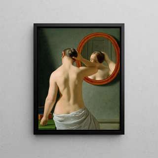 Christoffer Wilhelm Eckersberg - A Nude Woman Doing Her Hair Before A Mirror.webp