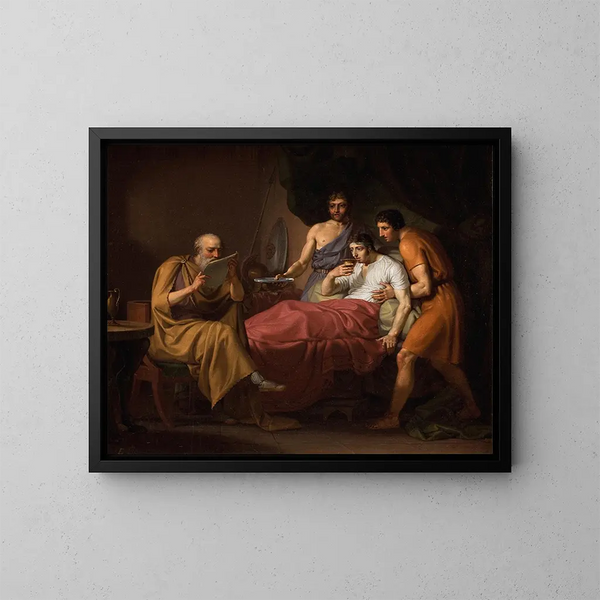 Alexandre der Große auf seinem Sterbebett - Christoffer Wilhelm Eckersberg — gerahmtes Bild an der Wand