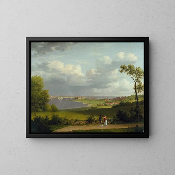 Ansicht Nord des Schlosses Kronborg - Christoffer Wilhelm Eckersberg — gerahmtes Bild an der Wand