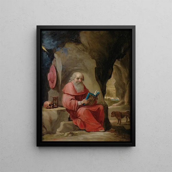 Saint Jérôme - Cercle de David Teniers — gerahmtes Bild an der Wand