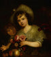 Kinder mit Blumen, Früchten und einem Papagei - Kreis von Carel de Moor — Ansicht des Kunstwerks