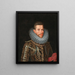 Porträt des Erzherzogs Albert von Österreich 1559-1621 in Rüstung - Kreis von Frans Pourbus II — gerahmtes Bild an der Wand
