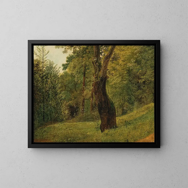 Ein Baum am Waldrand - Kreis von Friedrich Gauermann — gerahmtes Bild an der Wand