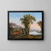 Ein weites Landschaft mit Blick auf die Tivoli-Wasserfälle - Kreis von Jacob Philipp Hackert — gerahmtes Bild an der Wand