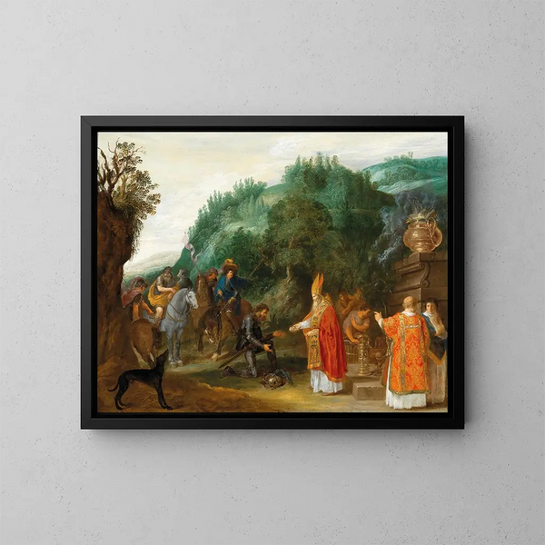 Abraham und Melchisédech - Kreis von Jacob Symonsz Pynas — gerahmtes Bild an der Wand