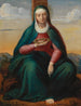 Marie mit Dornenkrone vor einer Landschaft im Hintergrund - Kreis von Leopold Kupelwieser — Ansicht des Kunstwerks
