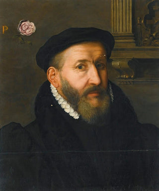 Circle of Willem Key - Portrait Of A Gentleman Wearing A Black Beret And A White Collar.webp