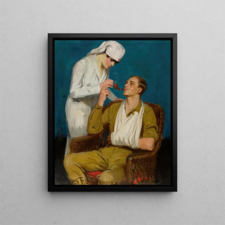 Clarence F Underwood - Nurse Lighting a Pipe.webp