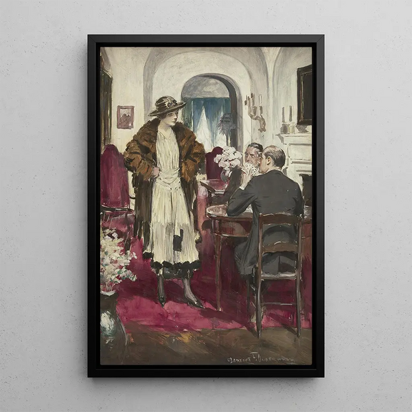 Reproduktion des Gemäldes Die Partie der Karten - Clarence F. Underwood