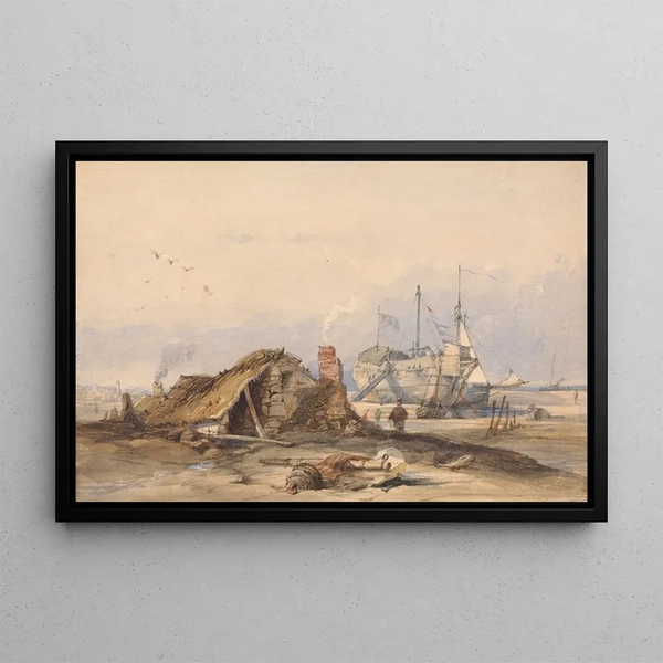 La Station de blocus, Rye - Clarkson Stanfield — gerahmtes Bild an der Wand