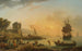 Eine große Ansicht der Küste mit Gebäuden, Schiffen und Figuren - Claude-Joseph Vernet — Ansicht des Kunstwerks
