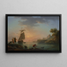 Mediterranes Sonnenuntergang-Gemälde mit einem Fischer im Vordergrund - Claude-Joseph Vernet — gerahmtes Bild an der Wand