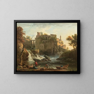 Ansicht von Tivoli - Claude-Joseph Vernet — gerahmtes Bild an der Wand