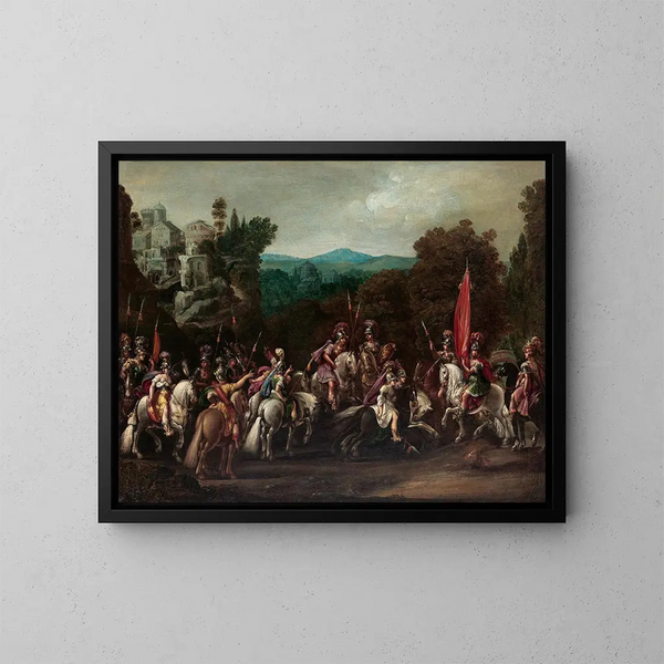 Abfahrt der Amazonen - Claude Druet — gerahmtes Bild an der Wand