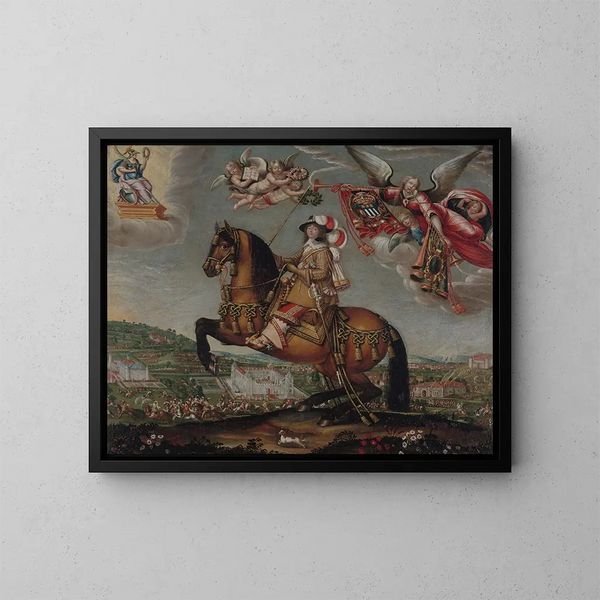 Portrait des Reiters Alberte Barbe d'Erncourt, Dame von Saint-Balmont (1607-1660) - Claude Druet — gerahmtes Bild an der Wand