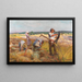 Die Getreideernte - Claude Firmin — gerahmtes Bild an der Wand