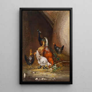 Claude Guilleminet - Hhner und ein Pfau.webp