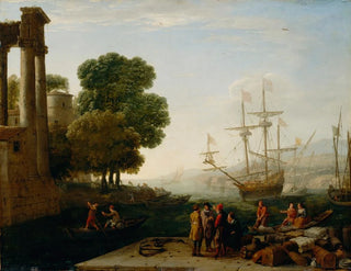 Ein Hafen bei Sonnenuntergang - Claude Lorrain — Ansicht des Kunstwerks