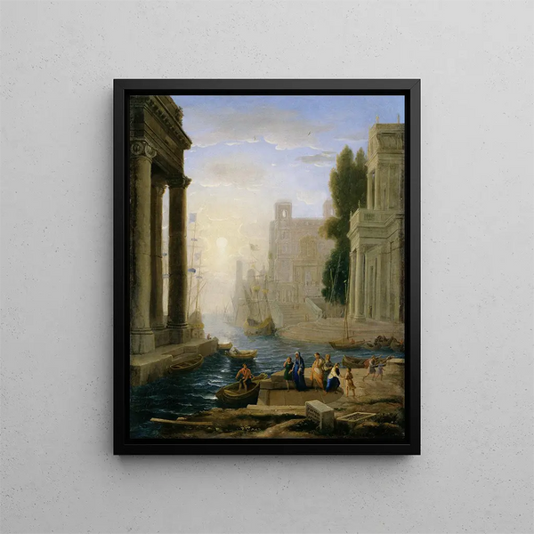 Embarquement de Sainte Paule - Claude Lorrain — gerahmtes Bild an der Wand